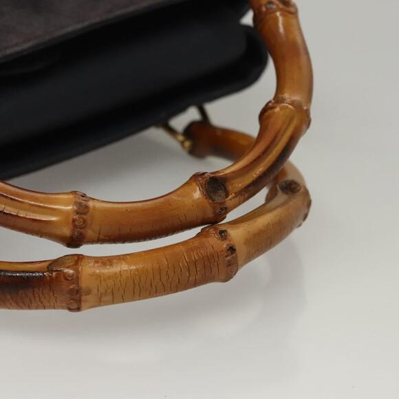 GUCCI Bamboo Hand Bag Suede Navy Gold 000 123 000 123 - Picture 7 of 13